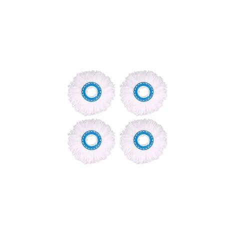 4 Stück Mikrofaser-Besenköpfe, runde Ersatz-Moppköpfe, 360-Grad-Drehmoppköpfe für die Bodenreinigung (Durchmesser 16 cm) (1/5)