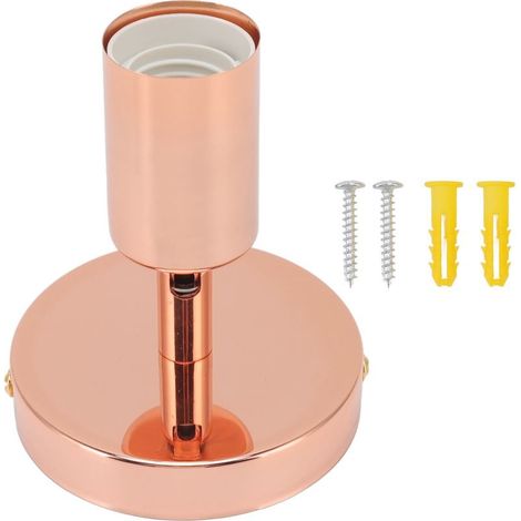 Base of lamp wall-mounted E27 E26, adjustable of high in bottom to 180 degrees, socket bulb of decoration in iron for room to bed and living room, or Pink (1/5)