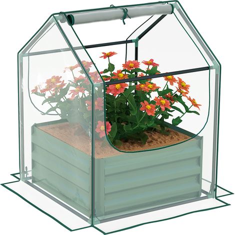 61x61cm Garden Raised Bed with Protective Cover-Ideal for Vegetables and Flowers (1/5)