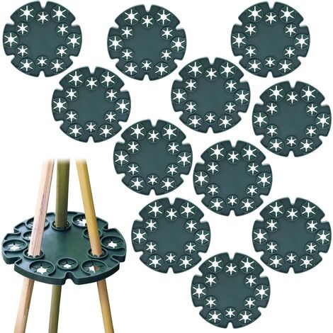 12 pezzi di supporti rotondi per piante rampicanti, supporti in canna di bambù, supporti in plastica a 12 fori per piante rampicanti, telaio di supporto, per fagioli, pomodori, cetrioli, piante rampic (1/5)