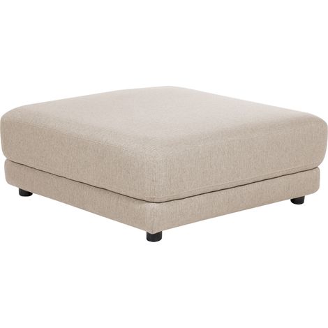 Otomana cuadrada reposapiés tapizado en tela beige alcochado poliester