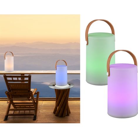 Wiederaufladbare LED Tischleuchte 2er SET Farbwechsel, Akku, USB Höhe 20cm (1/5)