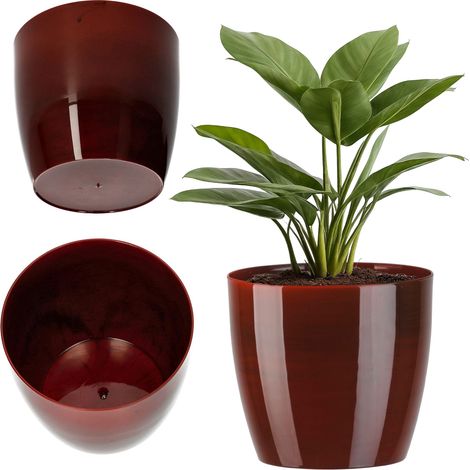 KADAX Blumentopf, Pflanzkübel, Blumenkübel aus Kunststoff, rund, 14 cm, Rot