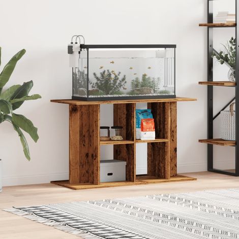 Support pour aquarium vieux bois 100x40x60 cm bois d'ingénierie