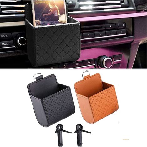 SABIR 2 Pièces Sortie D'aération Organisateur Sac, Entilation de Voiture Organisateur de Sortie, Sac Rangement pour Évent de Voiture, pour Stockage Tel qu'un Stylo, Un Téléphone Portable, des Lunette (1/5)