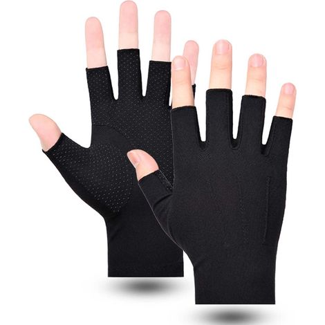 Hommes Gants de Cyclisme Gants Demi-Doigts Courts Gants de Sport Anti-dérapants Protection Anti-UV Mitaines de Protection Solaire Minces Gants pour Conduite Moto Golf Cyclisme Camping (1/5)
