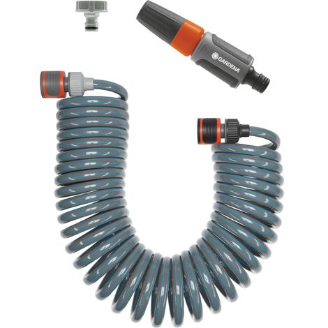 GARDENA Tubo estensibile da giardino 15 m, 9 mm, con lancia irrigazione e raccordi, per balconi e terrazzi (4648-26)