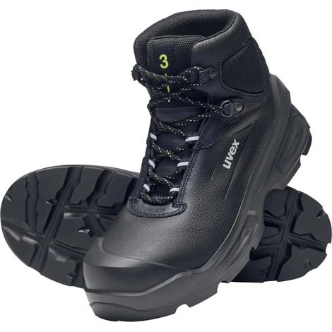 [NEUWERTIG] B-Ware Uvex 3 Stiefel Sicherheitsschuh S3 Schwarz Kunststoffkappe Weite 12 68743