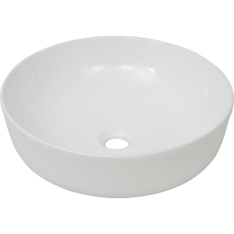 Lavandino da bagno diametro 41,5 cm rotondo ceramica bianca 020002524