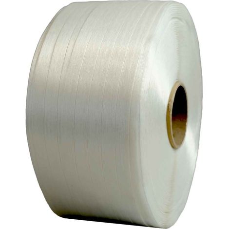 Polyester Gewebeband 13 mm x 1100 m - Qualität PRO TECPLAST FF - PET-Textilumreifungsband für schwere Lasten.