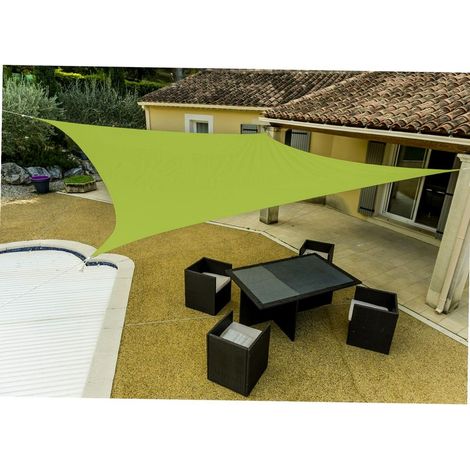 ACKERMAN – Voile d'ombrage carrée verte anis 5 x 5 m en polyéthylène tressé hydrofuge, côtés courbés et angles renforcés pour une grande durabilité (1/3)