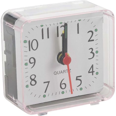 1 mini horloge de table multifonction portable et mignonne, motif dessin animé, blanche (1/5)