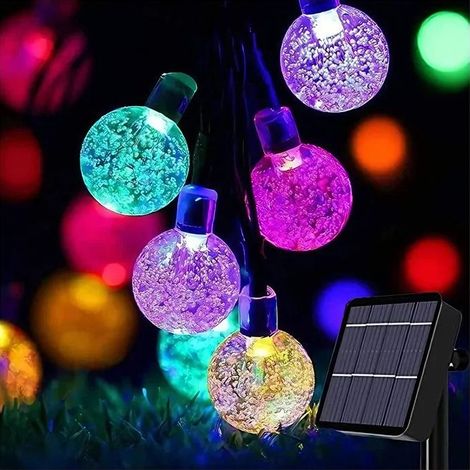 12 m guirlande lumineuse solaire étanche, 100 LED multicolore avec 8 modes, pour jardin et terrasse