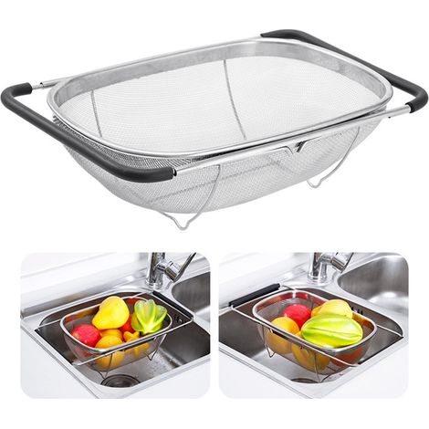 Passoire Rétractable en Acier Inoxydable Micro-Perforée pour Légumes et Fruits (1/5)