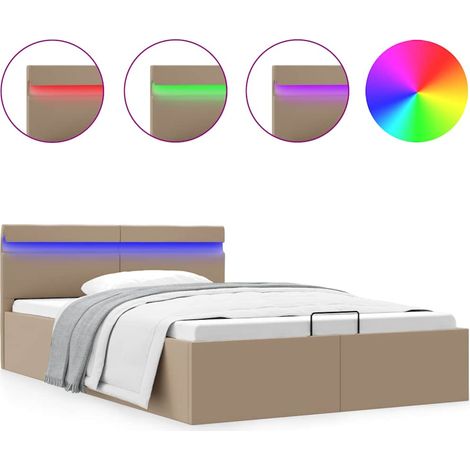Maison Exclusive - Giroletto Idraulico con LED Cappuccino Similpelle 140x200cm (1/5)