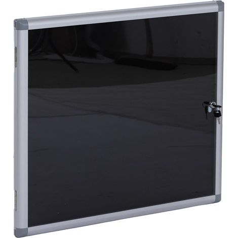 [NEUWERTIG] Schaukasten HHG-952, Memoboard Pinnwand mit Filzoberfläche, Aluminium abschließbar inkl. Zubehör 65x68x7cm schwarz (1/5)