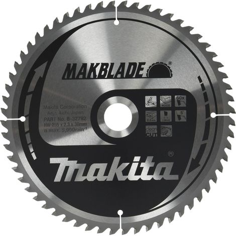 Makita - Lama per sega circolare per legno, 255x30 mm, 60 denti B-32792