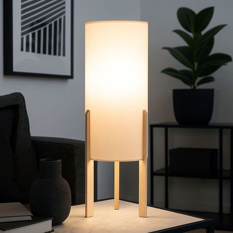 Eglo 97892 Tischleuchte CAMPODINO ahorn beige Ø16cm H:50cm (1/5)