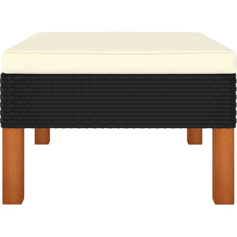 Maison Exclusive - Fußhocker Poly-Rattan und Massivholz Eukalyptu