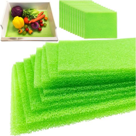 12-Pack Vegetable and Fruit Life Extender Fridge Shelf Sponge Liner, 12"x15" Cuttable, Washable, & Reusable Refrigerator Mat, Ventilation to Keep Produce Fresh Longer Prevents Spoilage (1/5)
