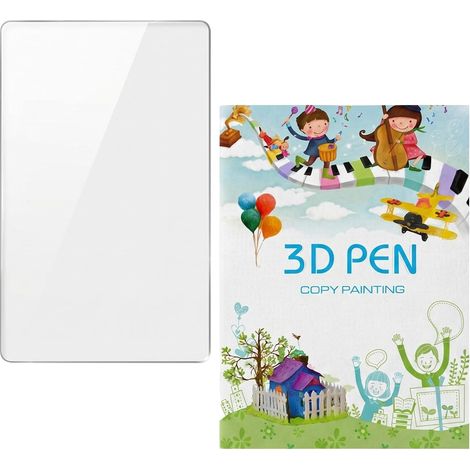 Livre de Dessin pour Stylo 3D avec 40 Motifs et Plaque Transparente, Pochoir Dessin Enfant Reutilisable, Cadeau Educatif pour Filles et Garcons (1/5)