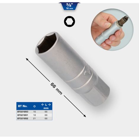 BRILLIANT TOOLS Douille 3/8" pour bougie d'allumage 21 mm - BT021852 (1/5)