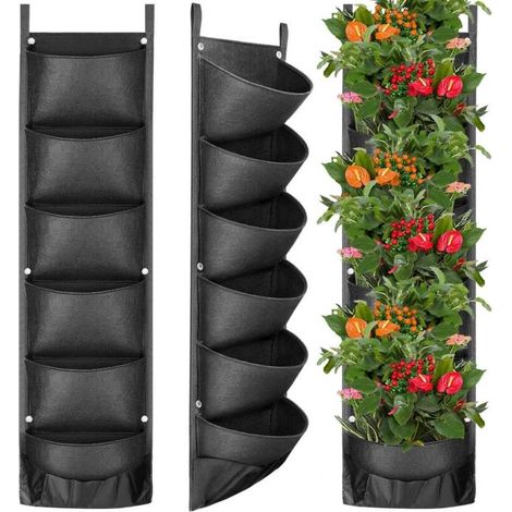Sacs de culture pour fraisiers, lot de 2, 38 litres, 8 poches latérales, tissu non respirant, poignée renforcée, Jard - AquaForge (1/5)