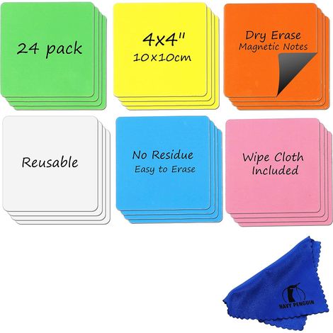 Pense-bête Magnétique Frigo 10x10 cm, Étiquette Magnétique Effaçable (1/5)