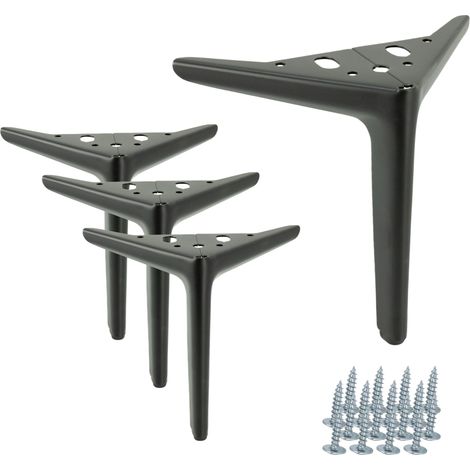 Juego de patas para muebles Kotwica Elegant, negro mate, altura 18 cm, 4 piezas. (1/5)