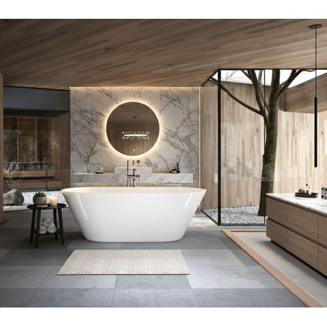 Vasca da bagno freestanding da design 178x80cm centro stanza acrilico AMALIA Bianco Lucido