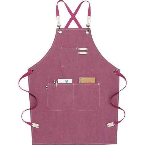 Tablier de chef, tablier réglable en toile de coton résistant aux gouttes d'eau, violet (1/5)