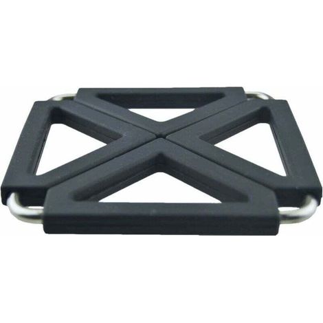 Dessous de plat pliable, réglable et extensible en métal et siliCône, Noir , Taille unique-Fei Yu