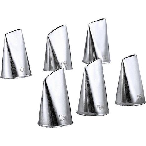 Lot de 6 douilles à pâtisserie professionnelles et robustes.-3.8X2.5X2.5CM-Silver (1/2)