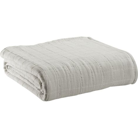 Jeté de Lit Recyclé Perle Couvre-Lit et Jeté de Canapé Gris 240 x 260 cm - PANGIVO (1/5)