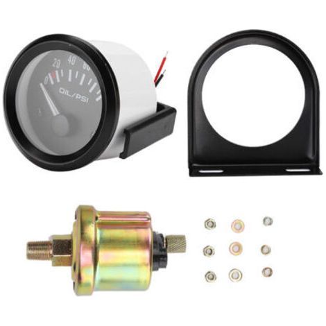 ALLIANDISManomètre de pression d'huile électromagnétique 52mm Plage de mesure 0-100 PSI Matériau ABS Compatible 12V automobile (1/4)