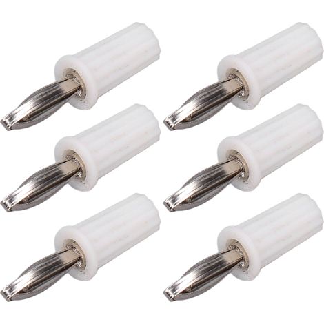 100 Prises Banane 4mm ABS Laiton Nickelé Haute Performance Connexions Électriques Outillage Blanc Lot (1/5)