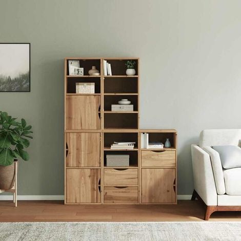 Meuble de Rangement 5 Étagères en Bois de Pin Massif, Buffet Latéral 40x24x79 cm, Étagère de Stockage Multifonction pour Salon, Cuisine, Entrée (1/5)