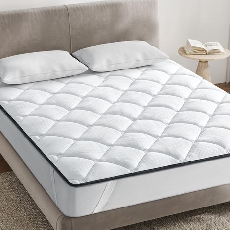 Matratzenauflage 180x200 cm INRE – Optimaler Komfort – Weich, milbenhemmend, atmungsaktiv – Gummizug – für Doppelmatratze – Waschbar