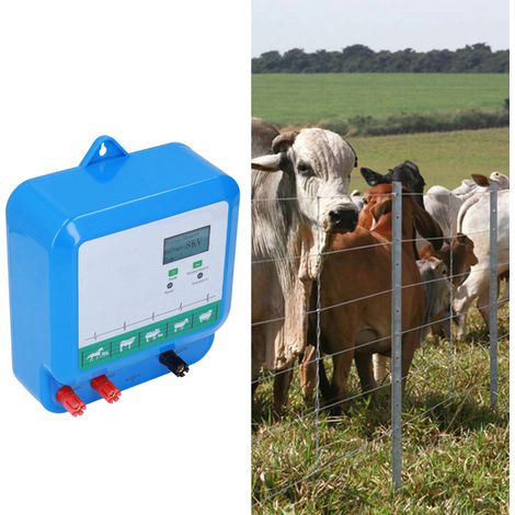 TT-P6 Solarbetriebenes Elektrozaun-Set für landwirtschaftliche Betriebe mit Alarm, Detektionsfunktion und Fernbedienung, Reichweite 3–40 km, ABS, 1400 g (1/5)