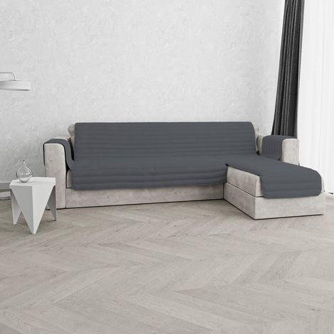 Trendy Copridivano Penisola, Grigio Scuro 190 cm (1/4)