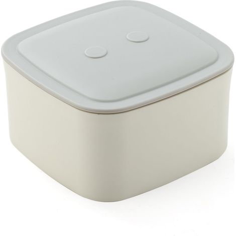 Boîte de couture magnétique PP polyester colorée multifonction style scandinave, boîte de rangement artisanale pour maison, blanc et gris.