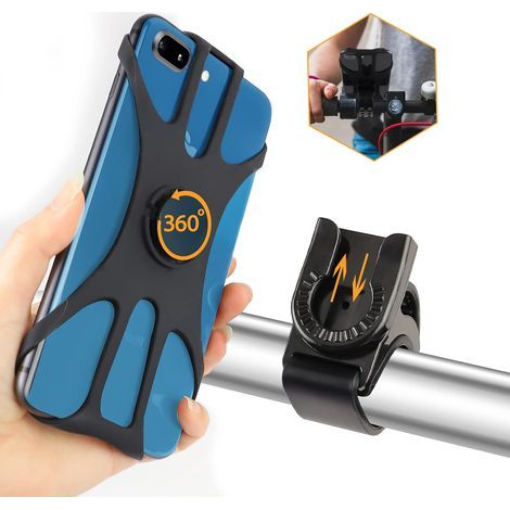 Fietstelefoonhouder Universele houder 360° roterende mobiele telefoonhouder voor motorfiets Compatibel met iPhone 13/12/11/Pro MAX/Pro/Mini/SE/XS, geschikt voor 4.5-7 Inch Smartphones (11.4-17.8) (1/5)