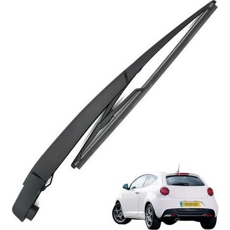 Bras Essuie Glace Arrière et Balai Essuie Glace, Arrière de Bras d'Essuie-Glace en Caoutchouc Naturel Toutes Saisons Kit Compatible avec Alfa Romeo Mito 2008-2018 (1/5)
