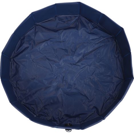 Baignoire pliable étanche en PVC pour animaux de compagnie (chats et chiens), avec douche intégrée, bleu. (1/5)