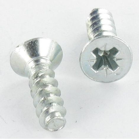 Vis pvc Tête fraisée Pozi N°2 5X16 Acier zingué Sans pointe Filet 50 DEGRE-100 pièces