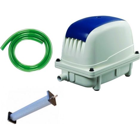 Set Aérateur Bassin Pompe à air 2700 l/h 1 diffuseur 30 cm SILENCIEUX. Pour 5000 litres environ (1/5)