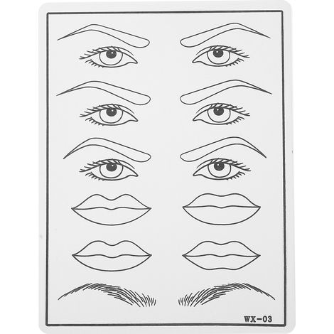 Peau d'entraînement au microblading en silicone semi-permanent, pour tatouage (sourcils, yeux, lèvres) – pratique de formation. (1/5)