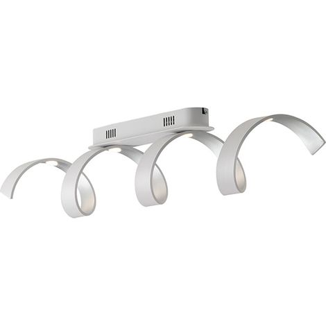 "Plafoniera LED HELIX in alluminio bianco e argento 20W 4000K (Luce naturale)"
