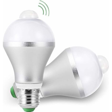 Ampoules LED E27 PIR Détect de Mouvement, 15W Capt Intelligent de Lumière 5700K Auto on/Off Lot de 2 (1/5)