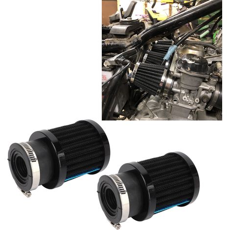 Universelle 28-48mm Luftfilter für Motorräder (2er-Pack) Geeignet für 50ccm, 70ccm, 90ccm und 125ccm Motorräder, Roller, Nutzfahrzeuge und Geländemotorräder (Schwarz/Schwarz) (1/5)